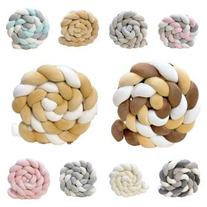 1 M/2 M/3 M/4 M เตียงเด็กกันชนทารก Cradle COT Protector Knot Braid กันชนหมอน Plush Cushion Crib Anti-collision ตกแต่งห้อง
