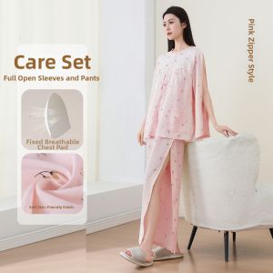 JINLANTING | Easy to Put On and Take Off Patient Gown with Chest Pad