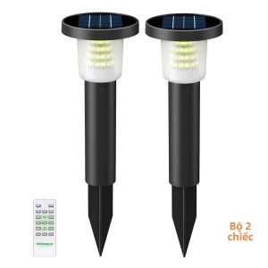 intelamp | Đèn Sân Vườn Năng Lượng Mặt Trời Intelamp 2-Pack Đèn Sân Vườn Ngoài Trời Bằng Thép Không Gỉ Cho Lối Đi Biệt Thự Sân Trong Khu Dân Cư Đèn Năng Lượng Mặt Trời LED Hiện Đại