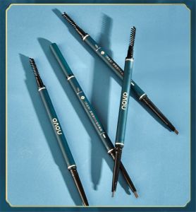 NOVO Color Double Eyebrow Pencil with Brush Waterproof Lasting Extremely Slim Sketch Eye Brow Tattoo Pen Eye Makeup Cosmetic