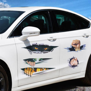 Stiker Vinyl Motif Mata Kucing / Mata Manusia Mengintip 3d Kreatif Tahan Air sticker Untuk Motor / Mobil