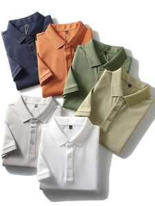 Áo Thun Nam Cổ Polo Tay Ngắn Mùa Hè Bằng Lụa Tơ Tằm Vải Lanh Cotton Thấm Hút Thoáng Khí Thời Trang Thường Ngày