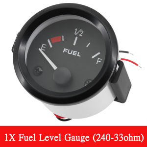 12V Automotive Gauges Universal 2" 52mm Fuel Level Gauge 240-33ohm Fuel Float Sensor fit 5in-27in Tank Height Auto Car Meter