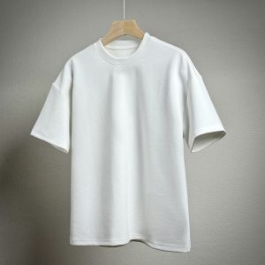 เสื้อยืดคอกลมแขนสั้นผ้าคอตตอนผสมไนไตรล์สำหรับฤดูร้อน ทรงหลวม ระบายอากาศได้ดี ทรงปกติ ทรงหลวม ทรงหลวม ทรงหลวม