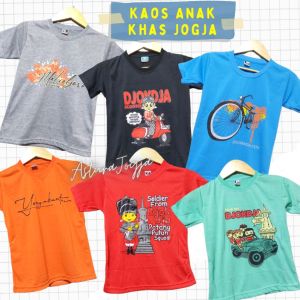 Paket Murah 4pcs Kaos Jogja Anak Laki Laki Perempuan || Souvenir Oleh Oleh Malioboro Yogyakarta