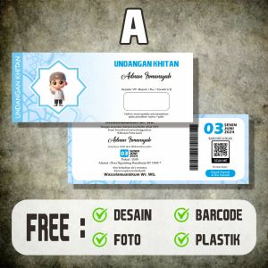 (50PCS) Undangan 1 Lembar Tiket Khitan