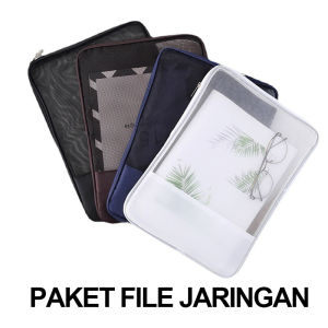 Tas Laptop Document Bag Tas Dokumen/Pouch Bag Bahan Jaring/Tas Serbaguna Organizer/Kotak Buku Jaring Transparan