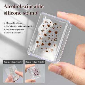 Nails Art Stamping Plates Kit French Manicure Transparent Silicone Stencil Template Seal Stamper Scraper Nail Tool