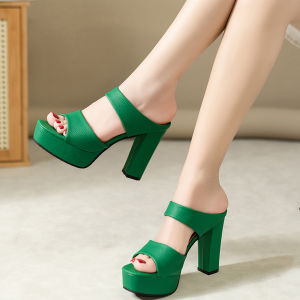 DIANCHA | Chunky Heel Peep Toe Waterproof Platform Sandals