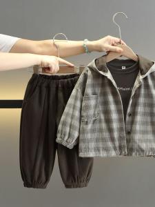 Boys Fashionable Cotton Hooded Jacket Autumn Spring Style Childrens Clothing Casual Wear for Middle-Aged Men