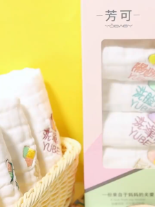 [Happy Kids] 5pcs 6 Layers Baby Handkerchief Cotton Face Towel Baby Newborn Saliva Towel 宝宝口水巾 Tuala Baby -BB08