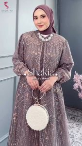 Maxy jumbo Shakia/dress kondangan mewah/ dress wanita resmi/dress rok umbrella/baju pesta wanita murah/Gamis jumbo busui LD 110/dress terkini 2025
