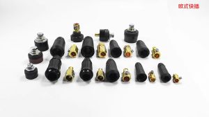 2 Set Welding Cable Connector Threaded Plug and Socket Set Red + Black DKJ 10-25 / 35-50 / 50-70