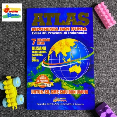 Buku Atlas Indonesia dan Dunia Ukuran A5 (edisi 34 Provinsi di Indonesia) Kertas HVS