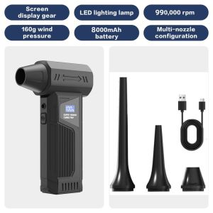 New Wireless Jet Fan Brushless Motor Turbo Air Blower For Car Cleaning With LED Light Digital Display Portable Outdoor Use