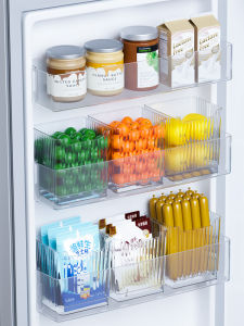 Plastic Fridge Side Door Storage Box Kitchen Organizer Food Egg Preservation Tool American Style Pure Color Refrigerator Accessory