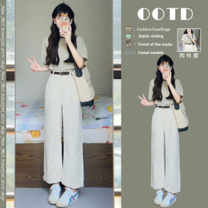 แฟชั่นสไตล์เกาหลีฤดูร้อนชุดสําหรับ Petite PLUS ขนาดผู้หญิงชุดชา Anti-Aging 2 ชิ้นสําหรับ 18-25 วันเกิด party