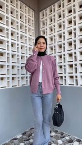 Kardigan Rajut Tarla Lengan Kancing Kekinian