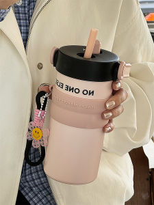 Large Capacity Stainless Steel Straw Water Bottle Insulated Cup for Students and Children: High Aesthetic Value New 2025 Model