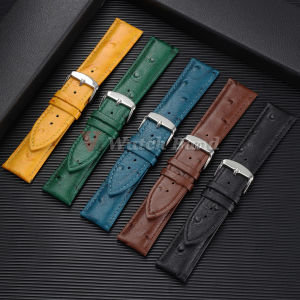 18mm 19mm 20mm 21mm 22mm Soft Watch Strap Ostrich Pattern Watchband for Samsung for Huawei Watch GT5 Wristband Vintage Bracelet