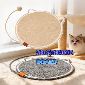 Cat Scratching Mat with Hanging Rope 43CM Large Size Woven Cat Scratcher Pad for Indoor Cats