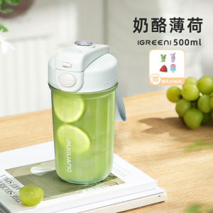 Portable High Temperature Resistant Plastic Cup for Women with Straw Rich Light Water Cup 2024 New Summer Coffee Cup Fall Proof