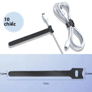 Dây Buộc Cáp Có Thể Điều Chỉnh Tái Sử Dụng 5/10/20/30/60 Chiếc Dây Buộc Dây Điện Móc Dán Dây Quấn Dây Buộc Nylon Quản Lý Dây Cáp Màu Đen Trắng Đỏ Xanh