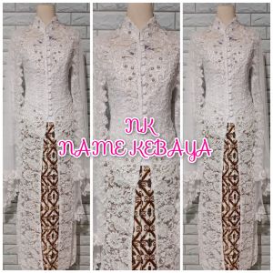 set kebaya akad nikah putih kebaya brukat semata kaki kebaya brukat exclusive kebaya termurah