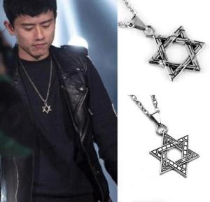 IELGY Korean accessories simple six-pointed star pendant mens necklace