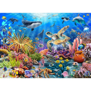 500/1000/1200PCS Jigsaw Puzzle Marine Organism paper Puzzle Focus Enhancement Therapy Office Decor Meaningful Retirement Gift