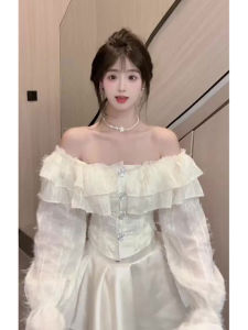 CHANGTONG | Elegant Set Outfit One Shoulder Top and Skirt 2026 Spring