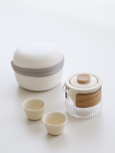 ชุดกาน้ำชาแก้วพร้อมที่กรองชุดกาน้ำชาพกพาชุดชาแบบพกพาชุดน้ำชาสำหรับตั้งแคมป์