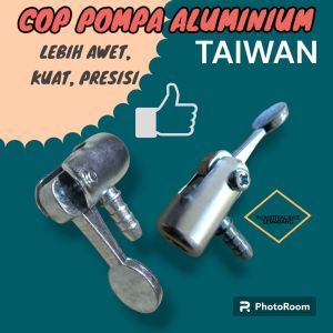《TAIWAN》ALUMINIUM Cop Kepala Pompa Head Pump Ujung Atas Pompa Angin Sepeda / Motor Chuck Keong Tekuk