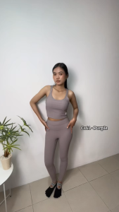 CS QUEEN-Womens Yoga Set Removable Chest Pad High Waist Seamless Four-Way Stretch Nude Fitness Wear（CS61）