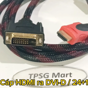 Cáp HDMI ra DVI dài 1.5m / Đầu DVI-D (24 + 1 chân kim) Cáp bọc vãi dù)