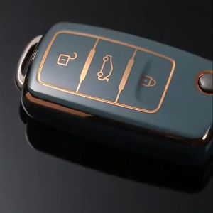 Volkswagen Car Key Cover Chrome Reflection TPU Car Key Remote Casing Sarung Kunci POLO TIGUAN PASSAT GOLF