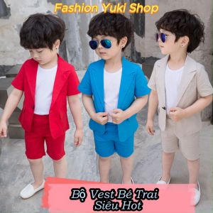Bộ vest bộ vest bé nam gồm quần lửng và áo dáng vest ( không có áo lót trong) chất liệu bambo đứng dáng mịn mát mặc bốn mùa đều thích hợp . Mã - T3