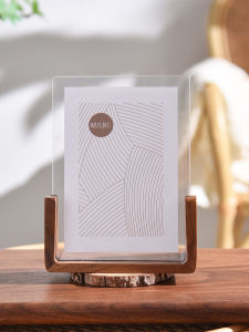 Fancy Solid Wood Picture Frame Display Stand 6-Inch Photo Frame Lettering Custom Walnut 8/7-Inch A4 Double-Sided Empty Frame