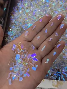 [MÀU THẬT NHƯ VIDEO] SET 50 viên đá chân bằng đính trang trí móng tay aurora 3D trong suốt lấp lánh