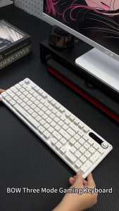 BOW K180/K920 Series Ergonomic Triple-Mode RGB Backlight Keyboard Rechargeable Office Gaming Keyboard For Desktop Laptop PC