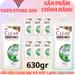 Dầu gội CLEAR bạc hà mát lạnh chai 630g