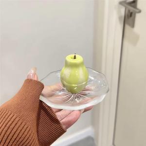 Decorative Ceramic Pear Shaped Candle Holder Living Room Aromatherapy Stick Holder Creamy Style Desktop Decoration Ornaments