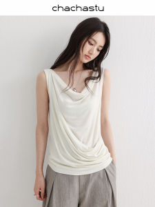 CHACHASTU | Áo Thun Không T Tay Cổ Tréo Hai Lớp Co Dãn Cao từ Linen & Lyocell