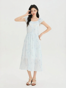 SANFU | Front-Button Double-Layer Raglan-Sleeved Dress