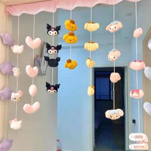 Sanrio Girls Heart Door Curtain Pudding Dog Partition Curtain Living Room Entrance Decor Bedroom Hanging Curtain