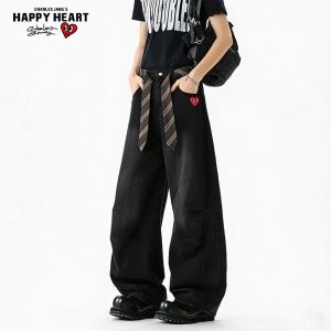 CHARLES JANGS HAPPY HEART | American Pleated Casual Trend Jeans