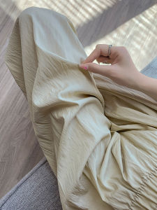 Quần Ống Rộng Bằng Lụa Băng Màu Đào Cho Nữ Cỡ Lớn Mùa Thu Mới Quần Dài Thường Ngày Rộng Rãi Thoải Mái