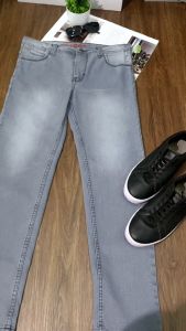 ERACOZ Celana Jeans Panjang Pria Slimfit Stretch Light Grey Spray