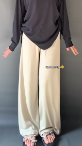 CELANA KNIT ZAHRA - CELANA KNIT COZIE PANTS - CELANA PANJANG HIGHWAIST WANITA - KULOT RIB PREMIUM