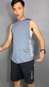 Áo ba lỗ TANKTOP nam chất thun lạnh tập GYM thể hình xẻ tà form rộng VNO116